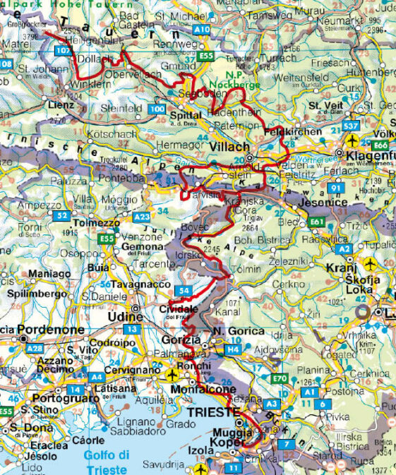 Alternative view of AlpeAdriaTrail