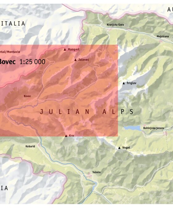Alternative view of Bovec-Trenta 1:25'000