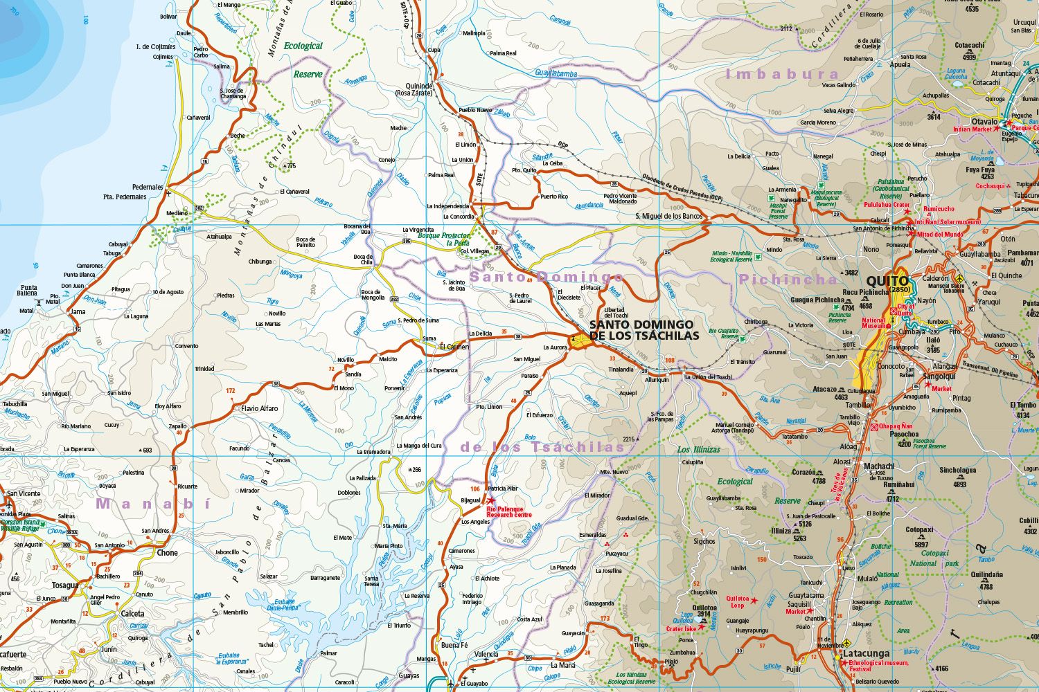 Ecuador 1: 650 000 mit Galapagos 1: 1 000 000 – Bild 2