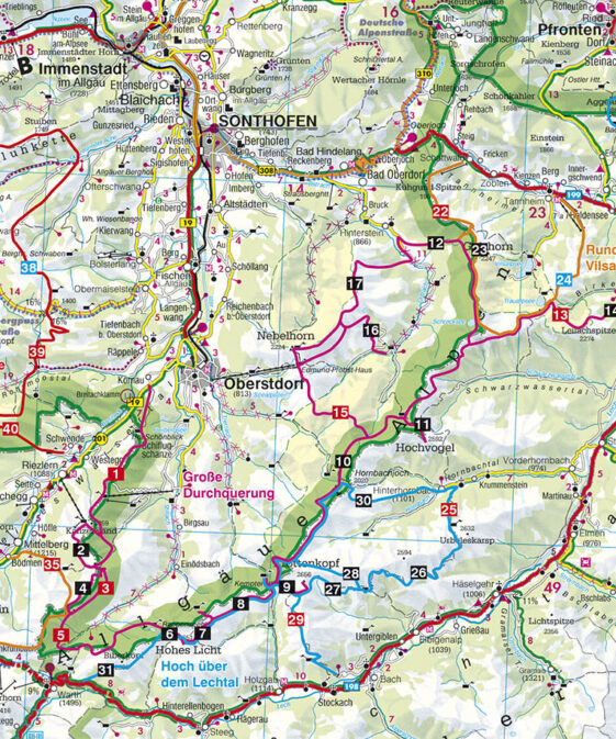 Alternative view of Allgäuer Alpen - Höhenwege. Heilbronner Weg, Mindelheimer und Hindelanger Klettersteig