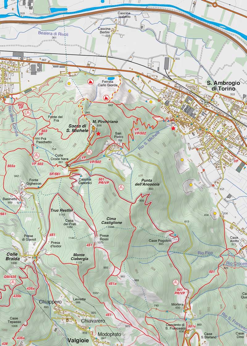 Bassa Valle Susa, Musinè, Val Sangone, Collina di Rivoli 1:25'000; sheet 4 - Image 3