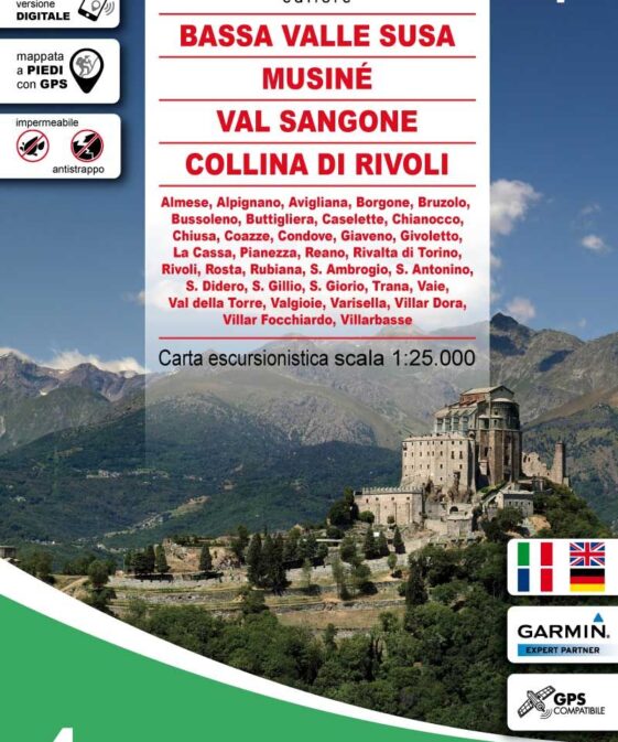 Bassa Valle Susa, Musinè, Val Sangone, Collina di Rivoli 1:25'000; sheet 4