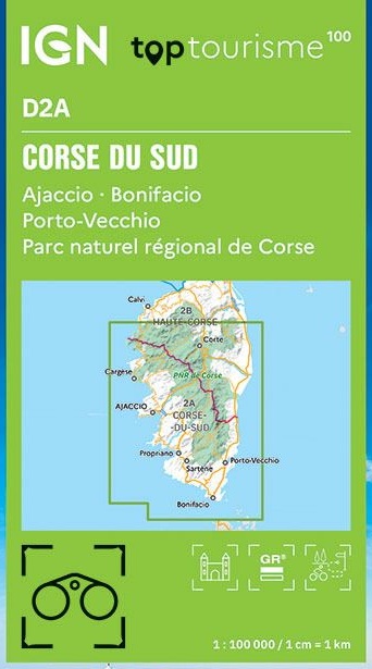 Alternative view of Corse du Sud 1: 100'000 - Ajaccio Bonifacio, Parc naturel régional de Corse