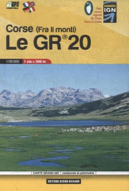 Corse (fra li monti) Le GR 20 1:50'000