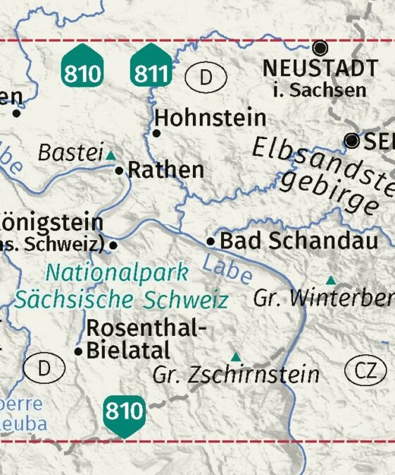Alternative view of Elbsandsteingebirge 1: 25`000