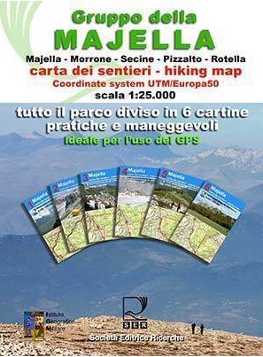 Gruppo della Majella Majella: Morrone – Secine – Pizzalto – Rotella, Carta dei sentieri 1:25'000