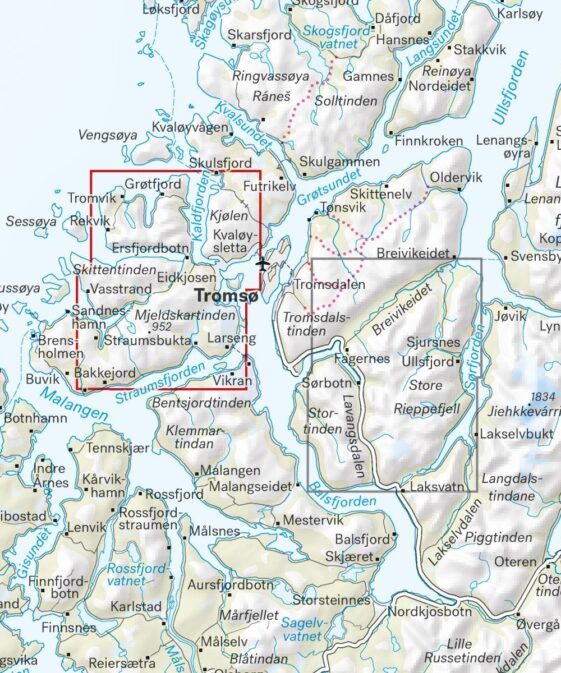 Alternative view of Hoyfjellskart Tromso: Kvaloya 1:25'000