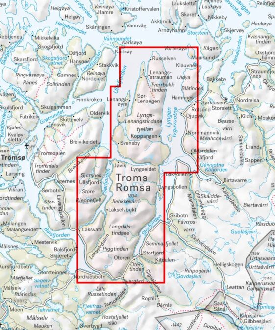 Alternative view of Lyngen turkart 1:50'000