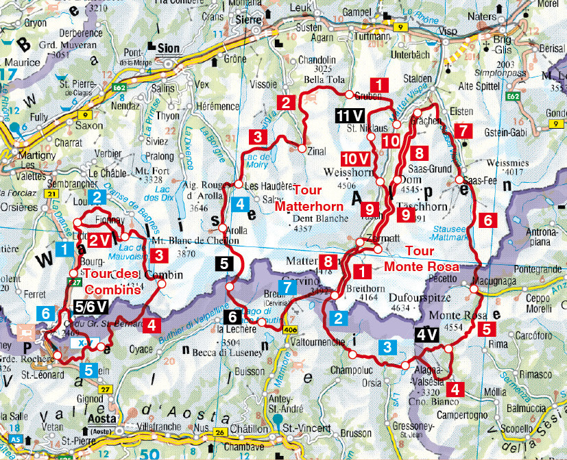 Alternative view of Walliser Alpen - Die großen Trekking-Runden