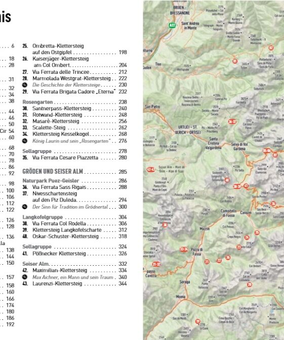 Alternative view of Klettersteige in Gardetal, Fassatal, Gröden
