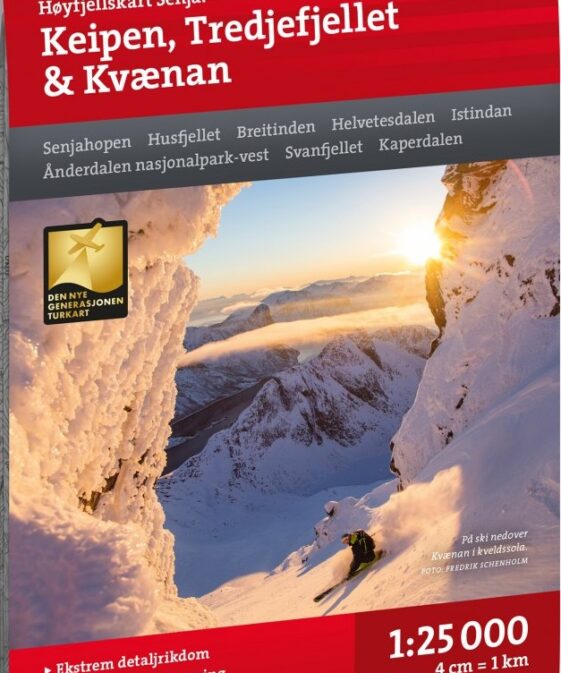 Hoyfjellskart Senja: Keipen Tredjefjellet and Kvaenan 1:25'000
