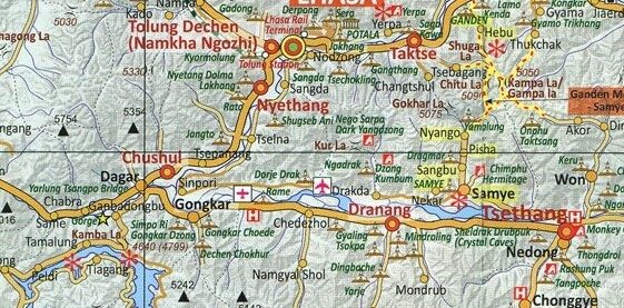 Alternative view of Tibet Trekking Map CR713 1:1'500'000