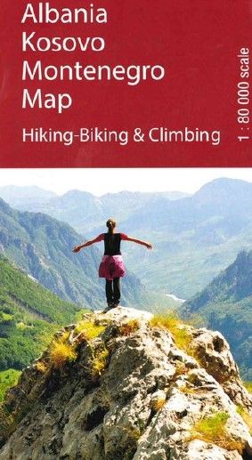 Albania Kosovo Montenegro Map 1:80'000 Hiking-Biking and Climbing