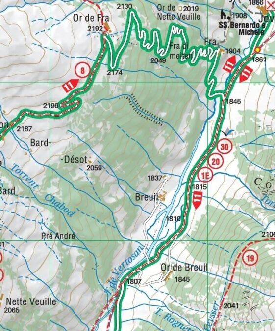 Alternative view of Conca di Aosta MTB-Map - guida + carta 1:25.000